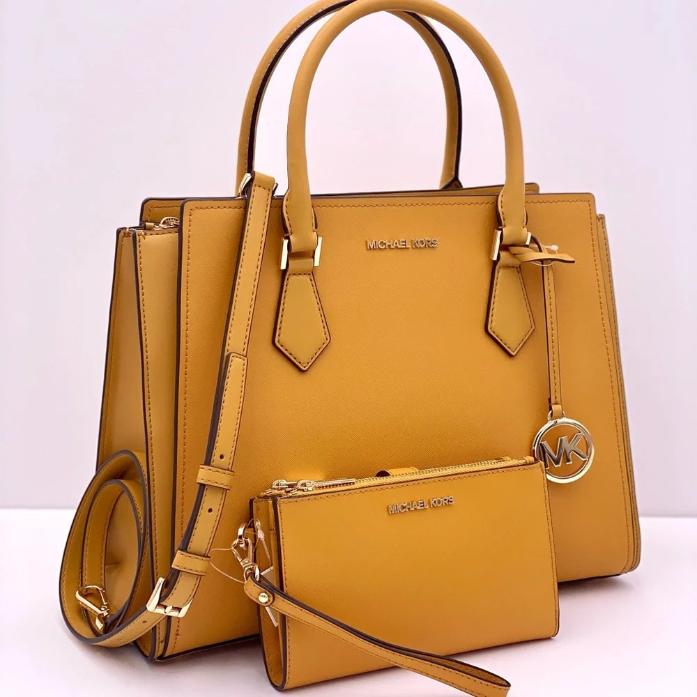 Michael Kors Large Hope Satchel Crossbody  and Wallet Set